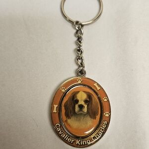 Cavalier King Charles Spaniel Orange Colored Dog Keychain Pet Lovers Gift.